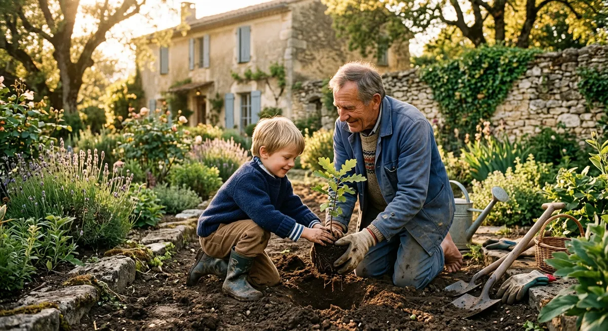 Transmission entre générations dans un jardin