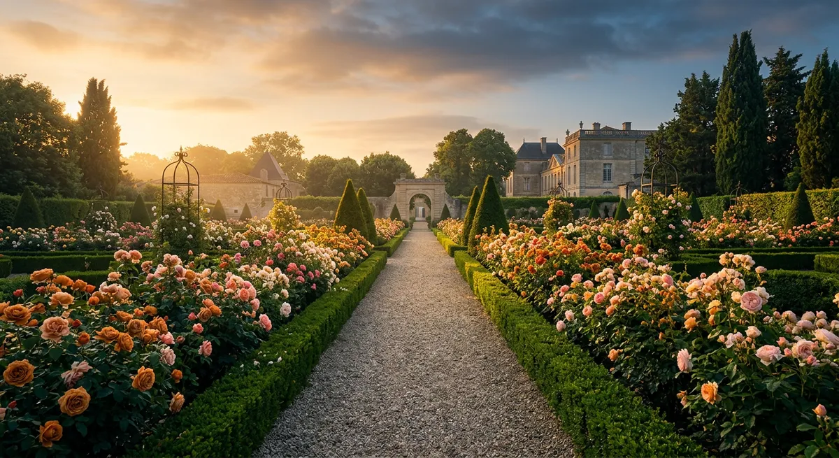 Allée de jardin apaisante parfaitement entretenue